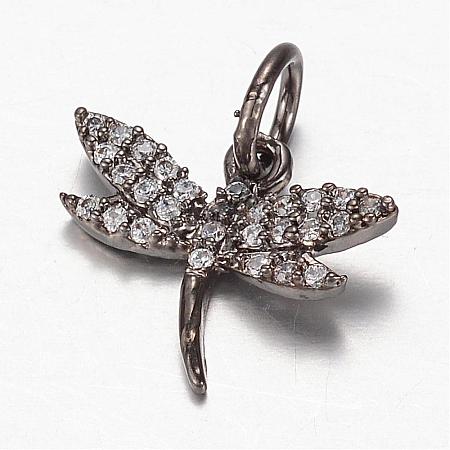 Brass Micro Pave Cubic Zirconia Charms ZIRC-K045-09B-1