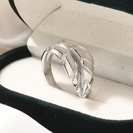 Rack Plating Brass Cuff Finger Rings for Women RJEW-C115-02P-1