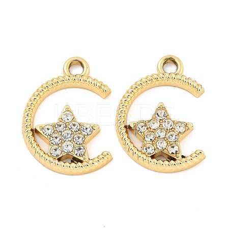 UV Plating Alloy Crystal Rhinestone Pendants ALRI-C009-10G-1