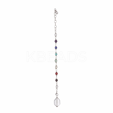 Natural & Synthetic Gemstone Chakra Pointed Dowsing Pendulums PALLOY-JF02089-1