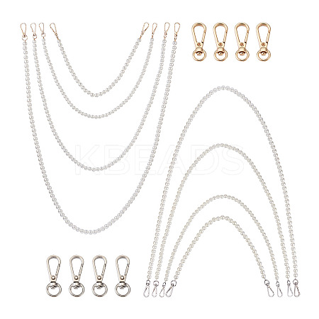 8Pcs 8 Styles White Acrylic Round Beads Bag Handles FIND-TA0001-37-1