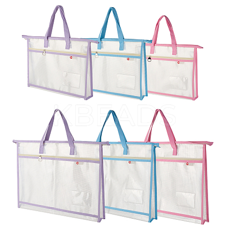 6Pcs 6 Styles Rectangle PVC File Pockets ABAG-GO0001-04-1