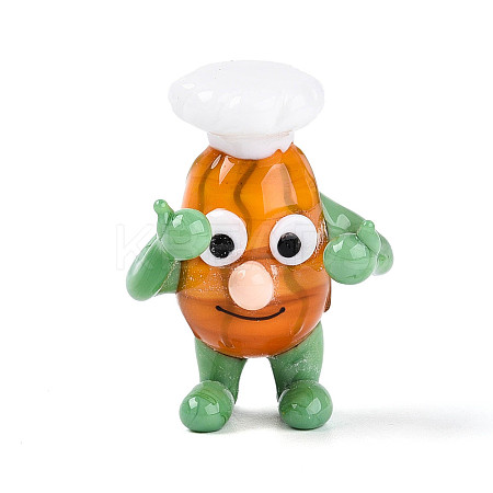 Handmade Lampwork Cartoon Chef Display Decorations LAMP-T025-12C-1