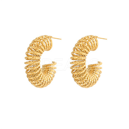 304 Stainless Steel Wire Spiral Stud Earrings GO7006-1-1