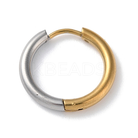 Two Tone 304 Stainless Steel Huggie Hoop Earrings EJEW-P250-01C-1