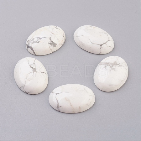 Natural Howlite Flat Back Cabochons G-G741-22x30mm-19-1