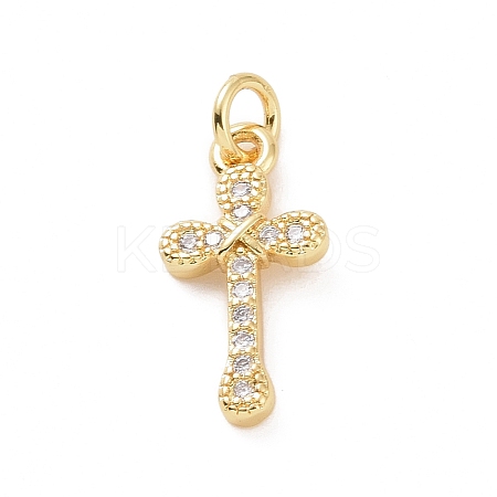 Brass Micro Pave Cubic Zirconia Pendants KK-C012-49G-1