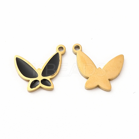 Ion Plating(IP) 304 Stainless Steel Enamel Pendants STAS-F291-02G-03-1