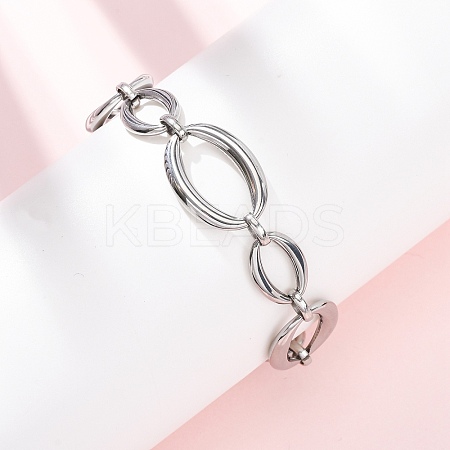 304 Stainless Steel Link Chain Bracelets for Women BJEW-K293-05P-1