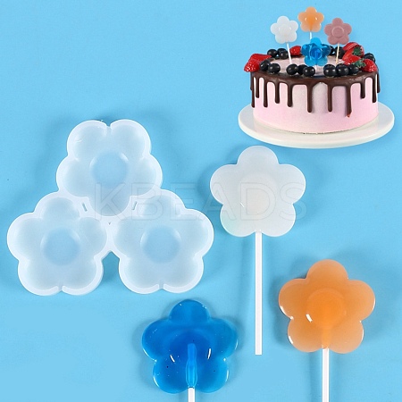 Flower Shape Food Grade Silicone Lollipop Molds DIY-D069-16-1