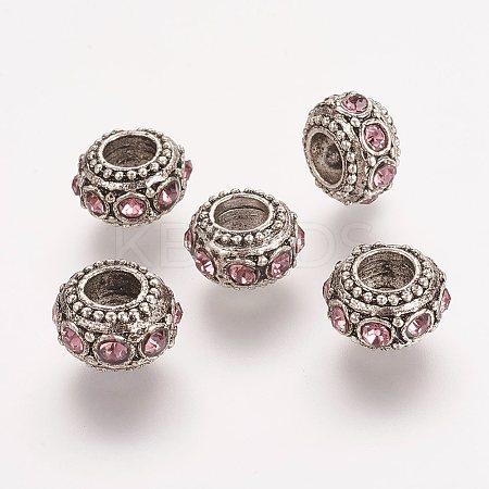 Antique Silver Plated Alloy Rhinestone Beads RB-J503-23AS-1
