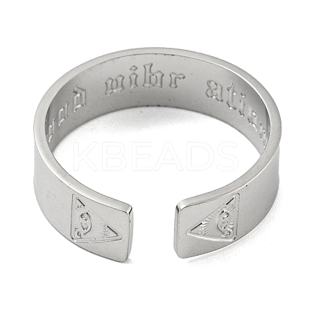 Non-Tarnish 304 Stainless Steel Open Eye Cuff Rings RJEW-G306-02P-1