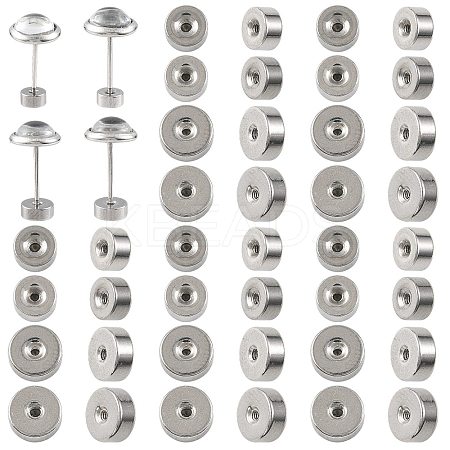 40Pcs 4 Styles 304 Stainless Steel Ear Nuts STAS-FS0002-23-1