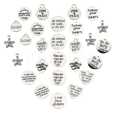 72 Pcs 12 Styles Tibetan Style Alloy Pendants PALLOY-SC0003-31AS-1
