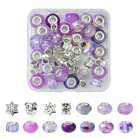 DIY Tibetan Style Alloy & Resin European Beads Making Finding Kits DIY-FS0006-78D-1