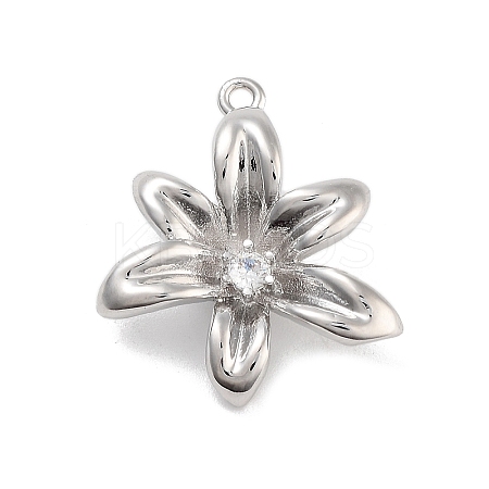 Brass Pave Clear Cubic Zirconia Pendants LS-KK-Z061-13P-01-1