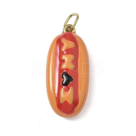 304 Stainless Steel Hot Dog Shape Enamel Pendants LS-ENAM-I086-01-1