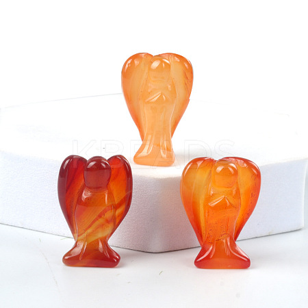 Natural Carnelian Carved Healing Angel Figurines PW-WG73241-12-1