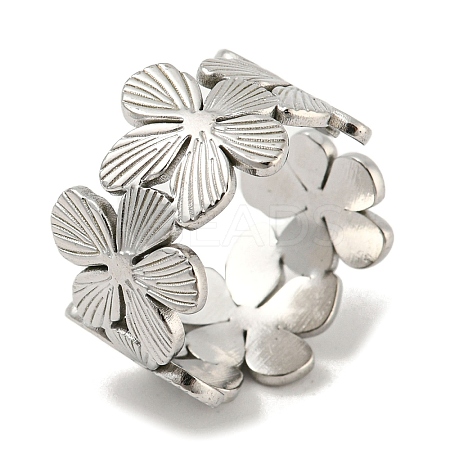 Non-Tarnish 304 Stainless Steel Open Cuff Ring LS-RJEW-C067-21P-1