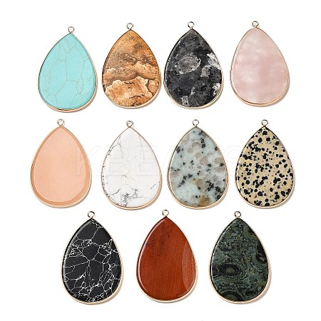 Natural & Synthetic Mixed Gemstone Big Pendants G-R492-02G-1
