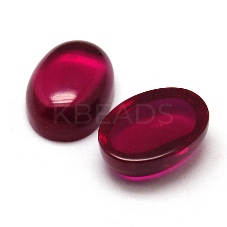 Dyed Oval Red Corundum Cabochons X-G-J339-02-6x8mm-1