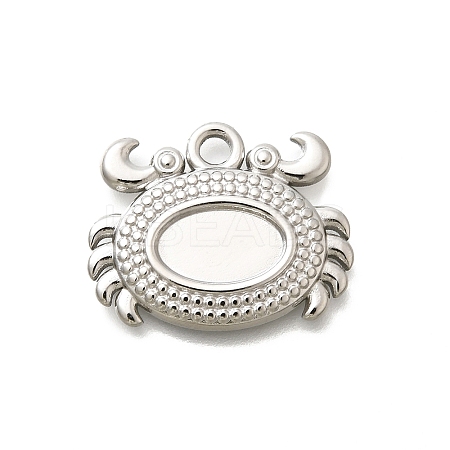 304 Stainless Steel Pendant Cabochon Settings STAS-E545-04C-P-1