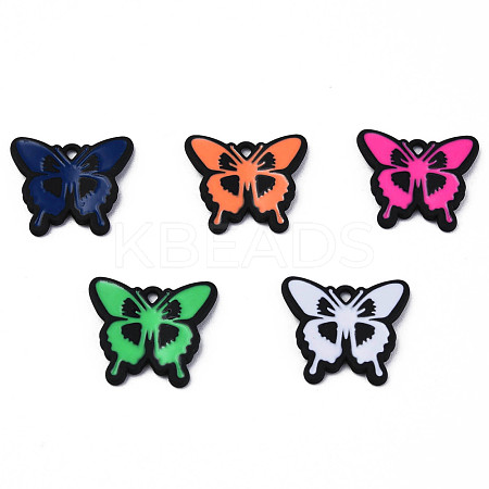 Spray Painted Alloy Enamel Pendants X-ENAM-N060-02-1