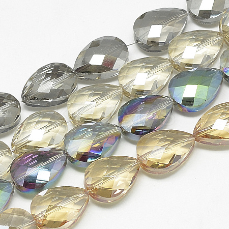 Electroplate Glass Beads Strands EGLA-S151-18x13mm-M-1