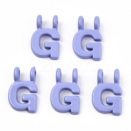 Rack Plating Spray Painted Alloy 2-Loop Link Pendants PALLOY-N176-01G-1