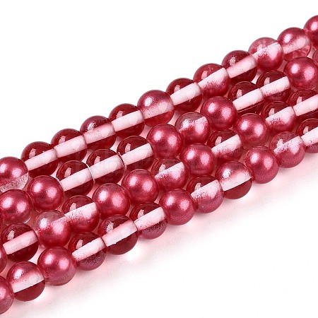 Baking Paint Transparent Glass Beads X1-DGLA-N011-6mm-06-1