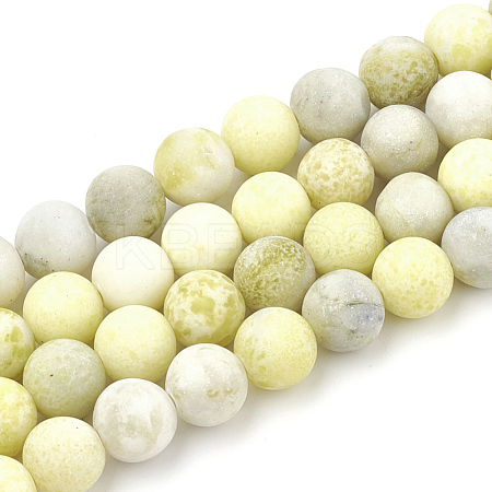 Natural Yellow Mustard Jasper Beads Strands G-T106-302-1