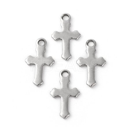 Tarnish Resistant 304 Stainless Steel Tiny Cross Charms STAS-F192-080P-1