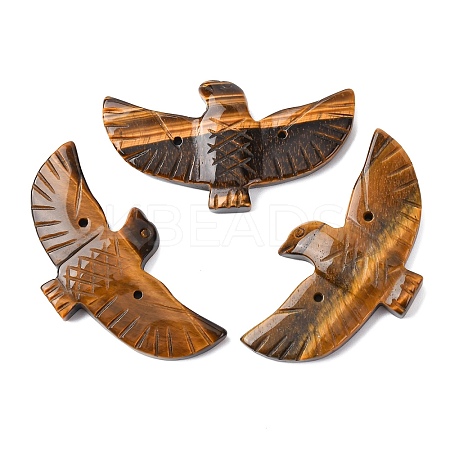 Natural Tiger Eye Carved Big Pendants G-A288-01F-1
