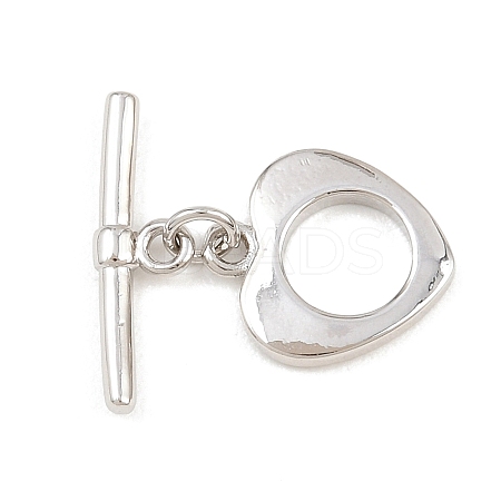 Heart Brass Toggle Clasps KK-G548-43P-05-1