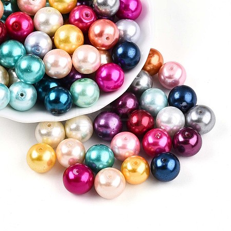 Baking Paint Pearlized Glass Pearl Beads HY-Q003-12mm-M01-1