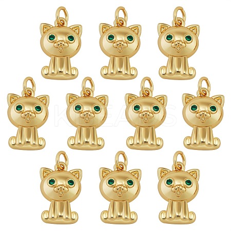 10Pcs Rack Plating Brass Micro Pave Cubic Zirconia Pendants ZIRC-SZ0003-87-1