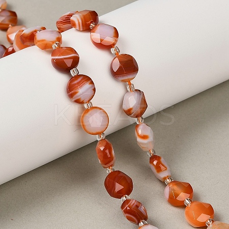 Natural Banded Agate Beads Strands G-C116-A180-01B-1