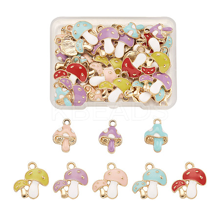 40Pcs 8 Colors Alloy Enamel Pendants ENAM-FW0001-03-1