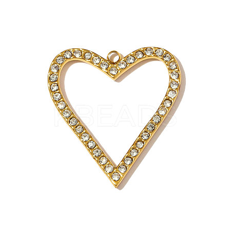 304 Stainless Steel Rhinestone Pendants STAS-OY008-86G-1