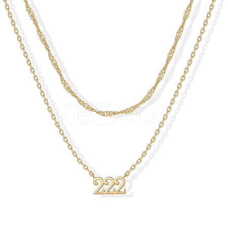 304 Stainless Steel Figure Pendant Double Layer Necklaces for Women FS-WGF1C2D-02-1