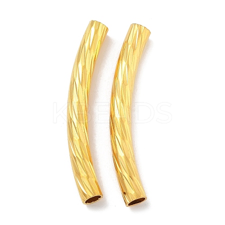Brass Curved Tube Beads KK-B120-01F-G-1
