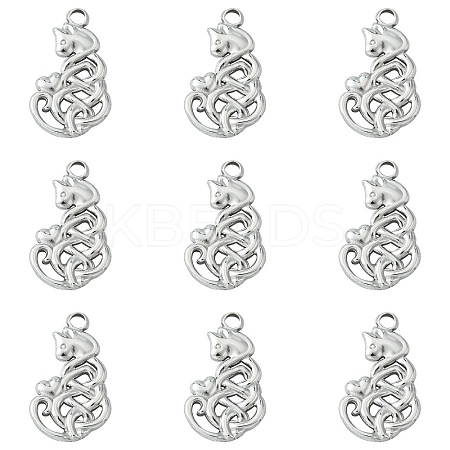 10Pcs 201 Stainless Steel Pendants STAS-CJ0002-34-1