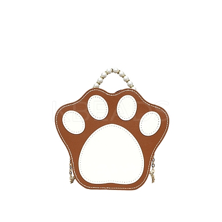 DIY Imitation Leather Paw Print Shape Crossbody Lady Bag Making Kits PW-WG14009-04-1