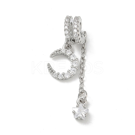 Brass Micro Pave Clear Cubic Zirconia Pendants LS-CU-CBA9FFD-02C-1