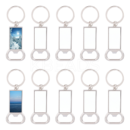 Sublimation Blanks Keychains Zinc Alloy Bottle Opener Blank Key Rings KEYC-PH0001-39P-1