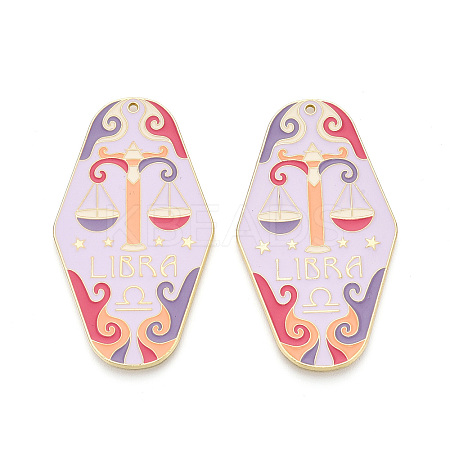 Rack Plating Alloy and Enamel Big Pendants X1-ENAM-T021-29I-1