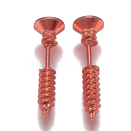 PVD Vacuum Plating 304 Stainless Steel Unisex Punk Hip-hop Rock Nail Shape Screw Pierced Stud Earrings LS-EJEW-F261-01E-1