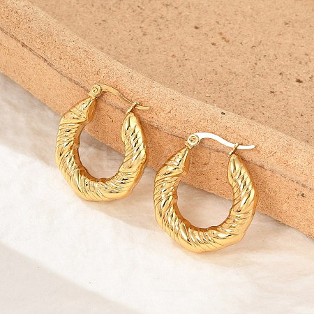 304 Stainless Steel Twist Hoop Earrings EJEW-Q011-02G-1