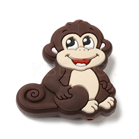Monkey Food Grade Eco-Friendly Silicone Focal Beads LS-SIL-Q017-02C-1