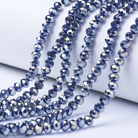 Electroplate Glass Beads Strands EGLA-A034-T6mm-C09-1